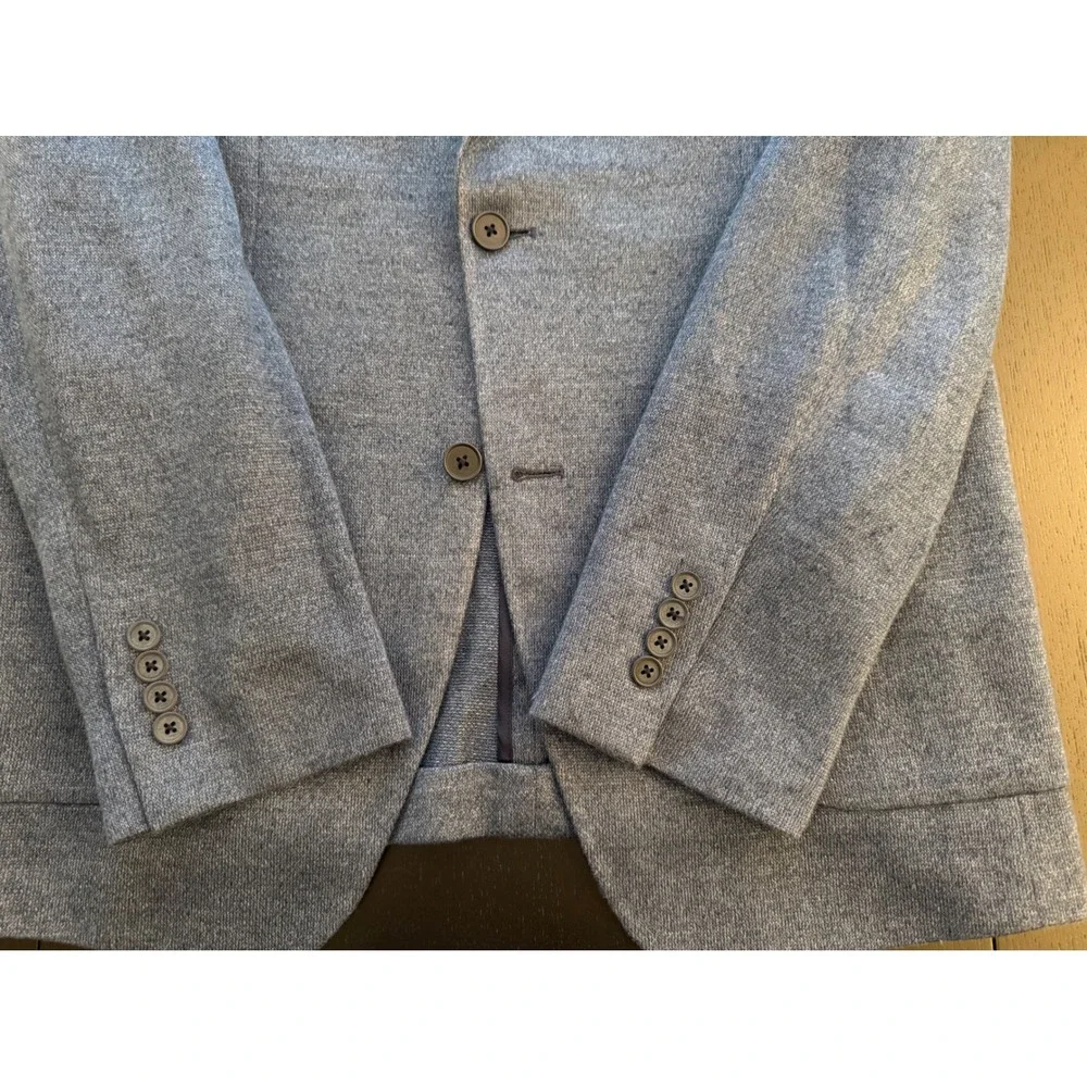 Nordstrom 100% Linen Trim‎ Fit Blazer Mens 40R Blue Two-Button Sport Coat Jacket